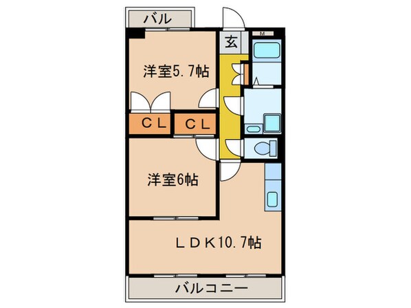 コンフォ－ル南川の物件間取画像